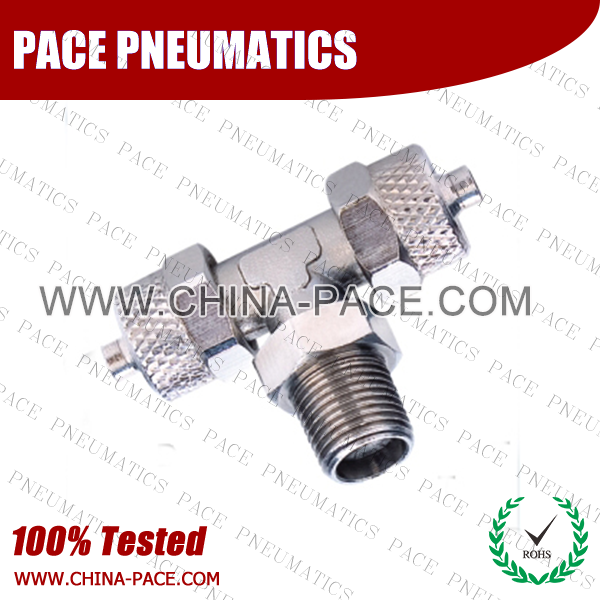 Swivel Male Branch Tee Two Touch Fittings, Push On Fittings, Rapid Fittings For Plastic Tube, Brass Air Fittings